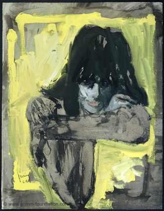 Gerd Grimm, M&auml;dchen auf Gelb 